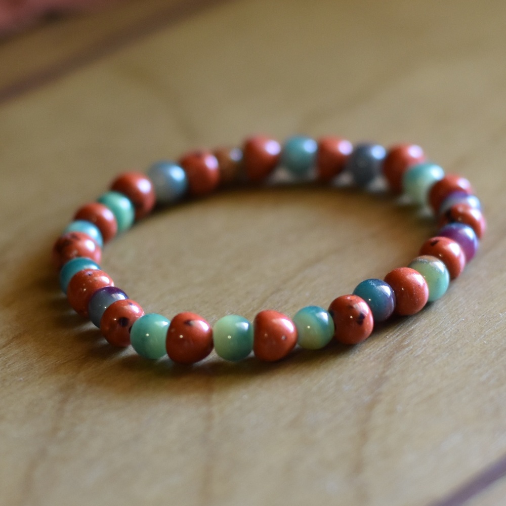 Red and Green Bead Bracelet